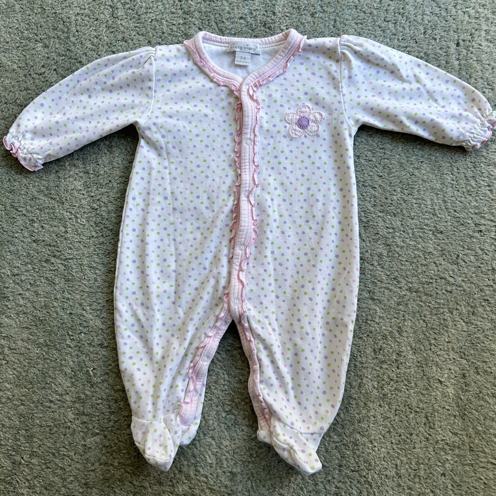 Kissy Kissy Baby Sleeper Pima Cotton 3-6 Months Polka Dots And Flower